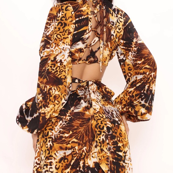 Pre loved Break Free Maxi Dress-Brown Combo - Picture 4 of 6